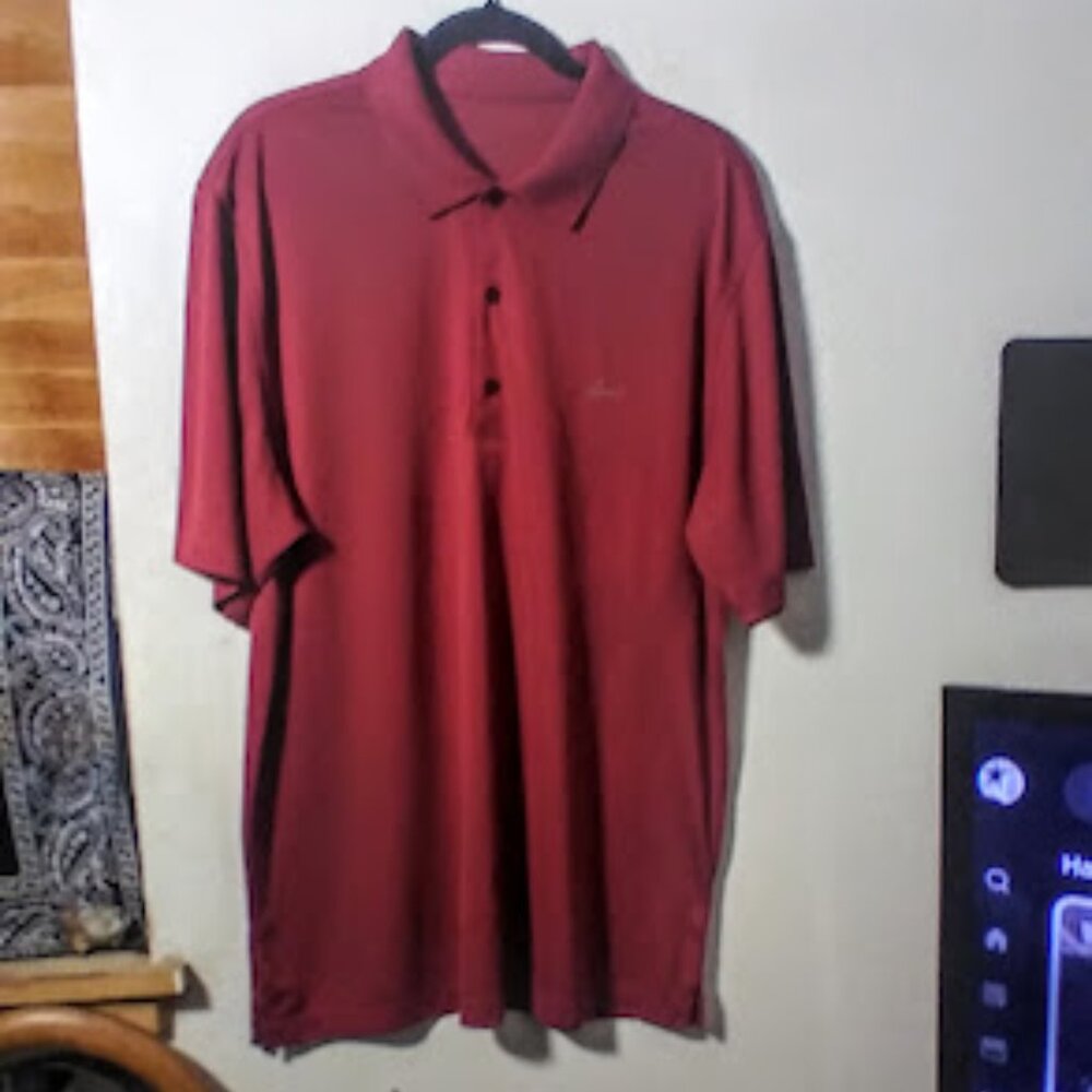 Greg Norman Play Dry Burgundy Red Short Sleeve Golf Polo Shirt Size: XLT
